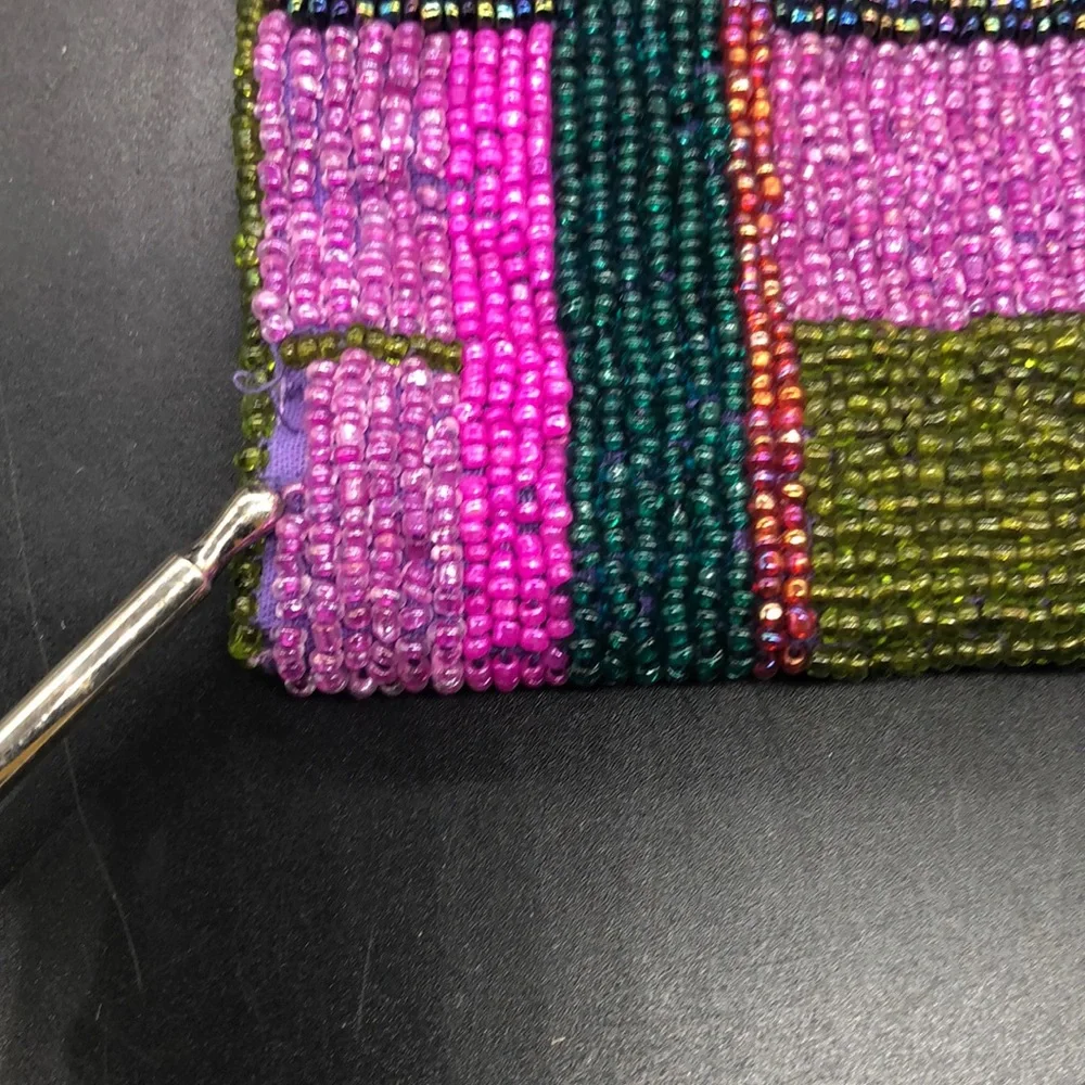 Purple Beaded Envelop Bag